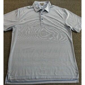 Peter Millar Men XXL Blue Striped Summer Comfort Performance Jersey Polo RRP$125